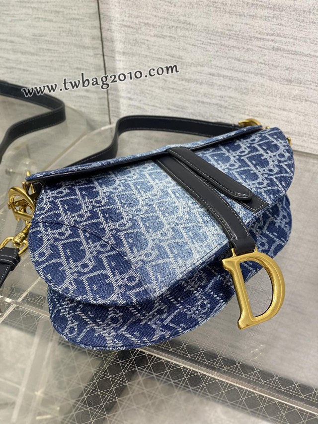 Dior专柜新款迪奥高仿原单Saddle马鞍丹宁系列小号马鞍包 djfk1736